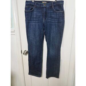 Lee Straight Leg Relaxed Fit Mid Rise Women's Dark Wash Jeans Size 16